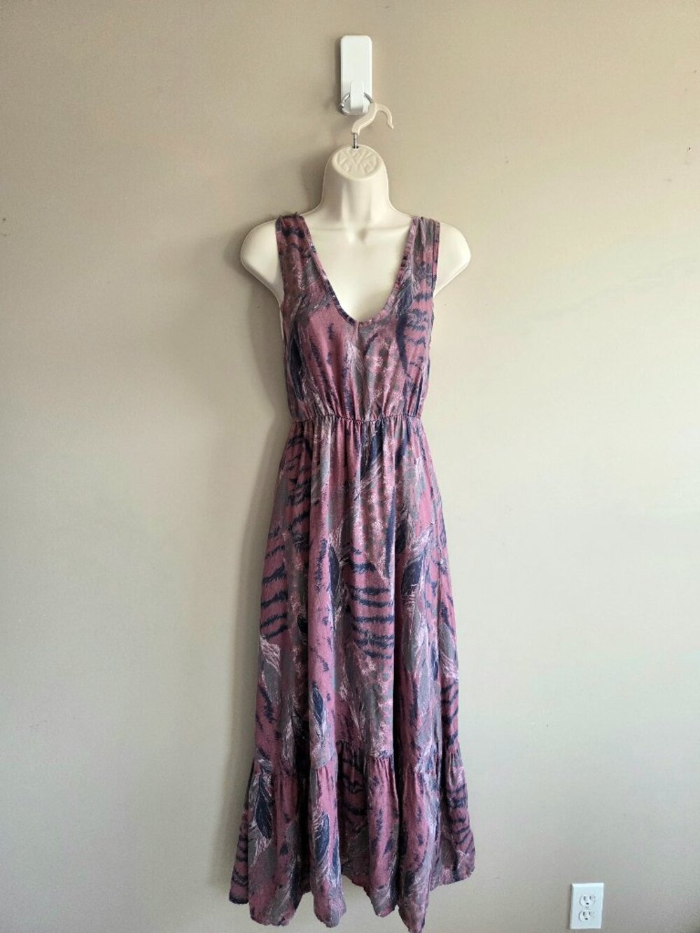 Vanessa Alexandra 100% Linen Maxi Purple Dress Made in Italy